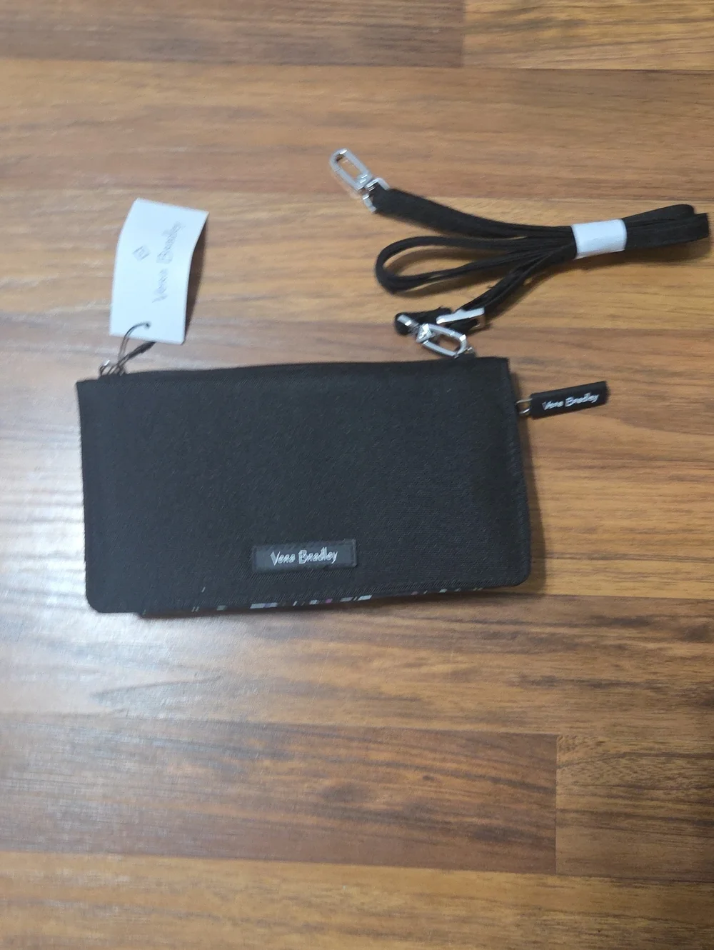 Vera Bradley Black Wristlet Wallet with Detachable Strap